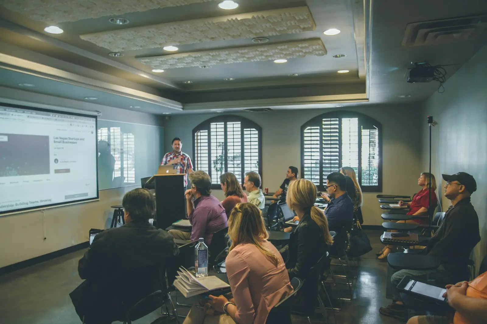 Students at a marketing lecture
