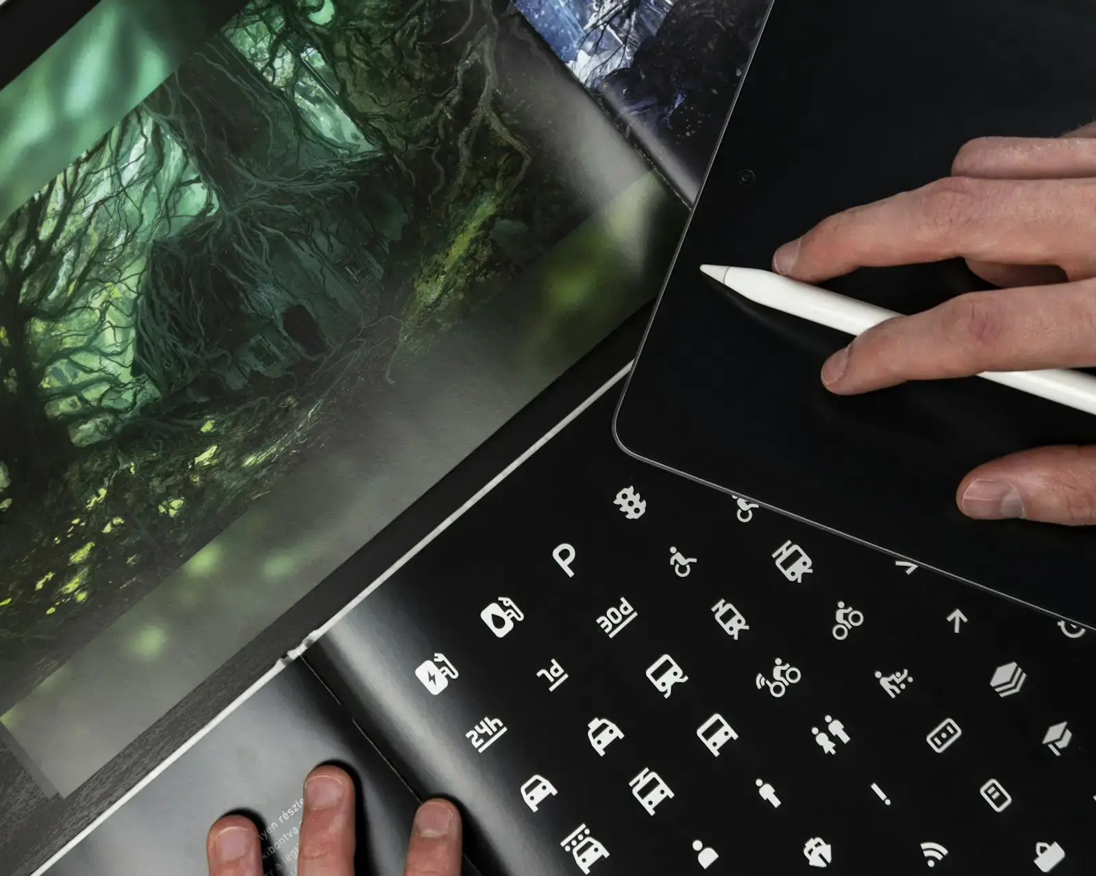 Designer sketching on a tablet with a stylus