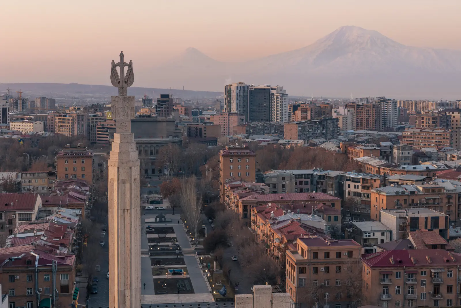 View of Yerevan with Mount Ararat from the Cascade