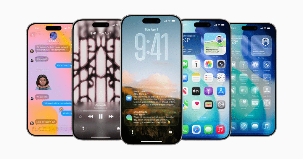 Apple's iPhone's showing apple intelligence and iOS 26 features
